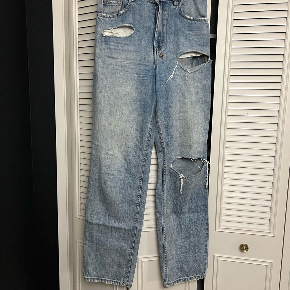 Ksubi Women's Light Blue Distressed Flare Jeans